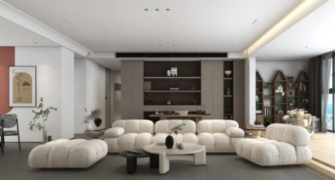 丝瓜视频免费观看质感砖现代风简奢客厅效果图